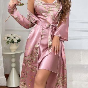 Cherry Satin Robe