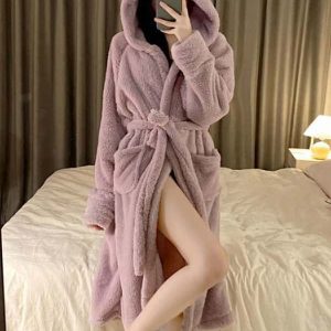 Coral Velvet Camisole Robe Set
