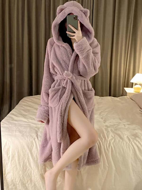 Coral Velvet Camisole Robe Set