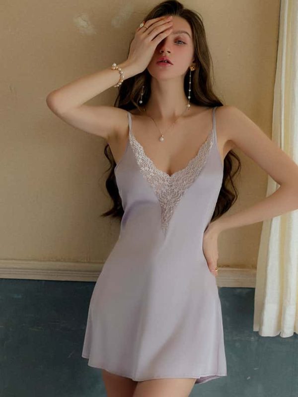 Indulge in unparalleled comfort and sophistication with our Lace Deep V Backless Camisole Robe Set.