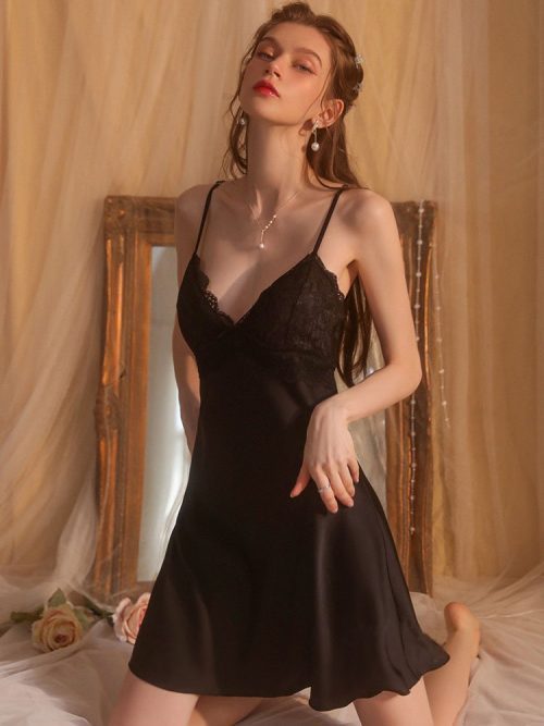 A sexy and comfortable Lace V neck Nightdress