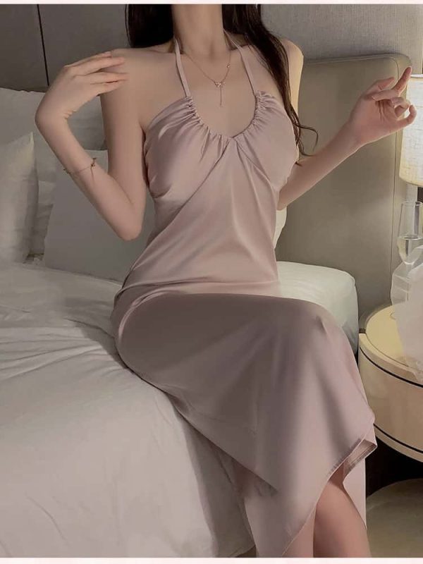 Indulge in the ultimate blend of luxury and comfort with our Satin Halter Robe Set.