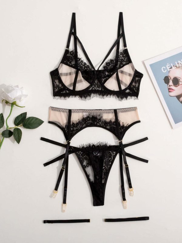 Discover the perfect blend of elegance and seduction with our Eyelash Lace Transparent Lingerie.