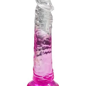 Experience the ultimate in pleasure with our Gradient Color Transparent Dildo, where beauty meets functionality.