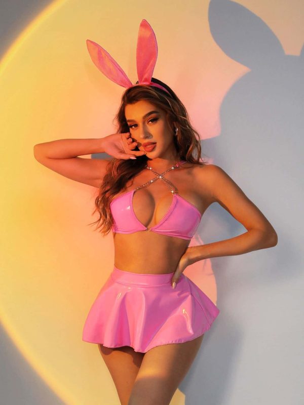Leather Bunny Girl Lingerie Set