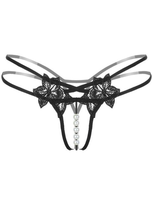Step into a world of elegance and sensuality with the Pearl Lace T-back, a stunning piece that beautifully blends sophistication with allure.