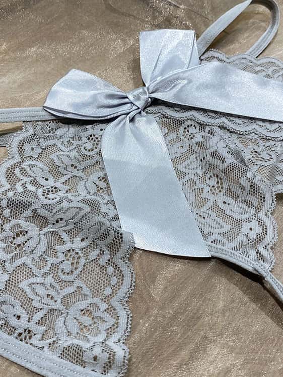Plus Size Lace Crotchless Pants