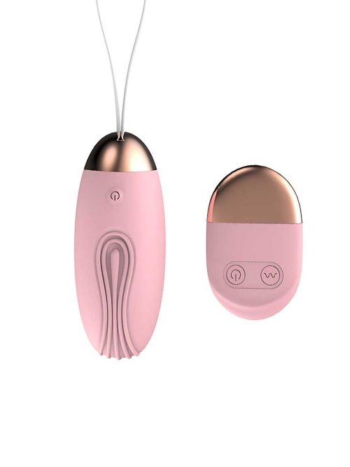 Small-Whale-Wireless-Vibrator Egg wireless vibrator with textured floral patterns for added stimulation and aesthetic appeal