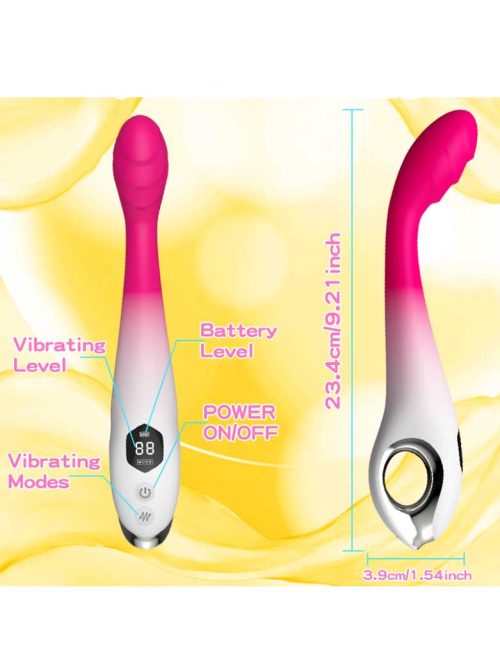 Pink and white gradient clitoral vibrator with a sleek design