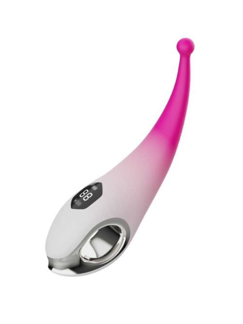Bilongo-Clitoral-Vibrator-#1 Pink and white gradient clitoral vibrator with a sleek design