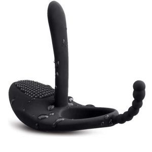 Black Knight Waterproof Vibrator-01 Black unisex vibrator designed for shared pleasure and satisfaction