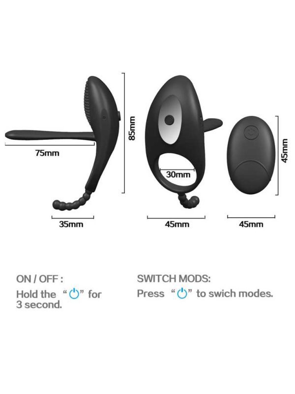 Black Knight Waterproof Vibrator-02 Black unisex vibrator designed for shared pleasure and satisfaction