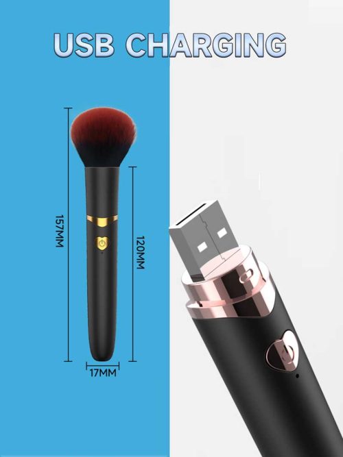 Makeup brush-style clitoral vibrator with a discreet and stylish appearance