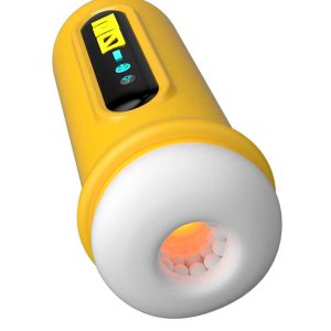 Yellow shell masturbator designed for vibrant pleasure and unique experiences