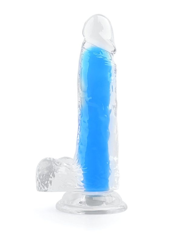 Illuminate your intimate moments with our luxurious fluorescent dildo!