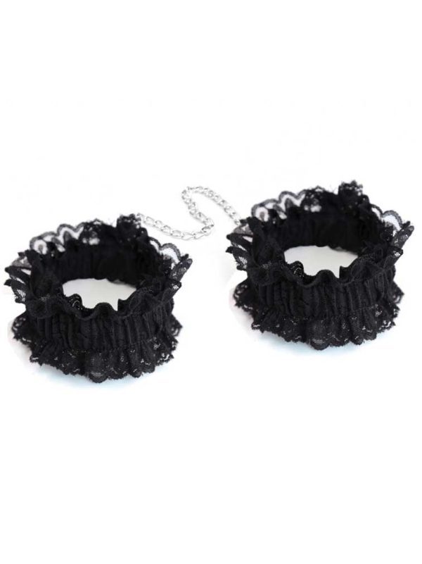 Lace Cuffs-ankle cuff- black Elevate your accessory game with our exquisite Lace Cuffs, designed to combine elegance with a hint of allure.