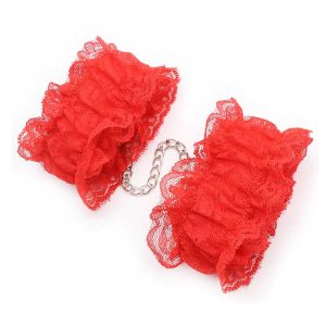 Lace Cuffs-ankle cuff- red Lace Cuffs
