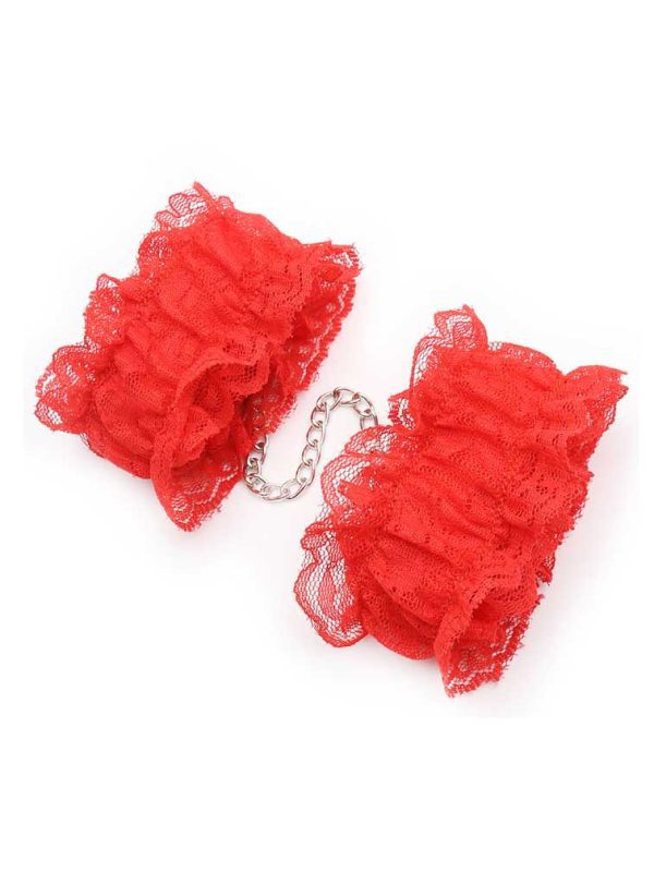 Lace Cuffs-ankle cuff- red Lace Cuffs