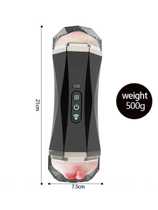 Double-ended black shell masturbator designed for versatile pleasure and shared experiences