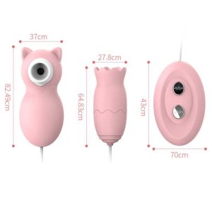 Pink-Cat-Mini-Vibrator-01 Pink cat-shaped mini vibrator with sucking function for enhanced stimulation and enjoyment