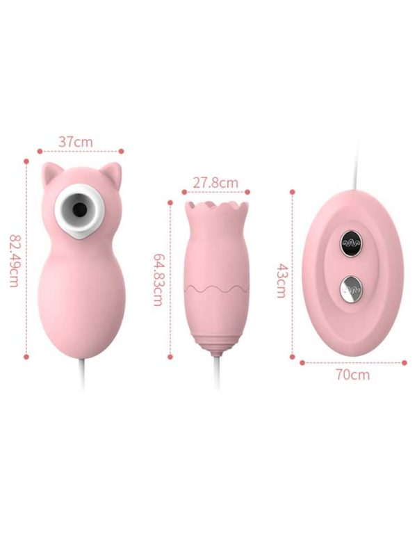 Pink-Cat-Mini-Vibrator-01 Pink cat-shaped mini vibrator with sucking function for enhanced stimulation and enjoyment