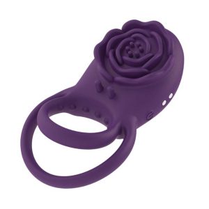 Rose-Cock-Rings Rose-shaped vibrating cock ring designed for enhanced pleasure and intimacy