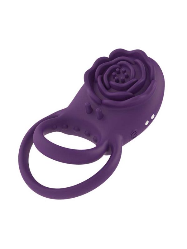 Rose-Cock-Rings Rose-shaped vibrating cock ring designed for enhanced pleasure and intimacy