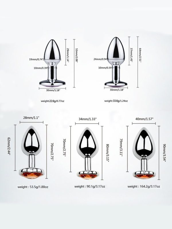 Anal plugs with heart-shaped drill pieces-01 Anal plug with heart-shaped drill pieces