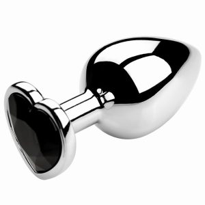 Anal plugs with heart-shaped drill pieces-BLACK-XXL Anal plug with heart-shaped drill pieces