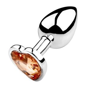 Anal plugs with heart-shaped drill pieces-GOLD-L Anal plug with heart-shaped drill pieces