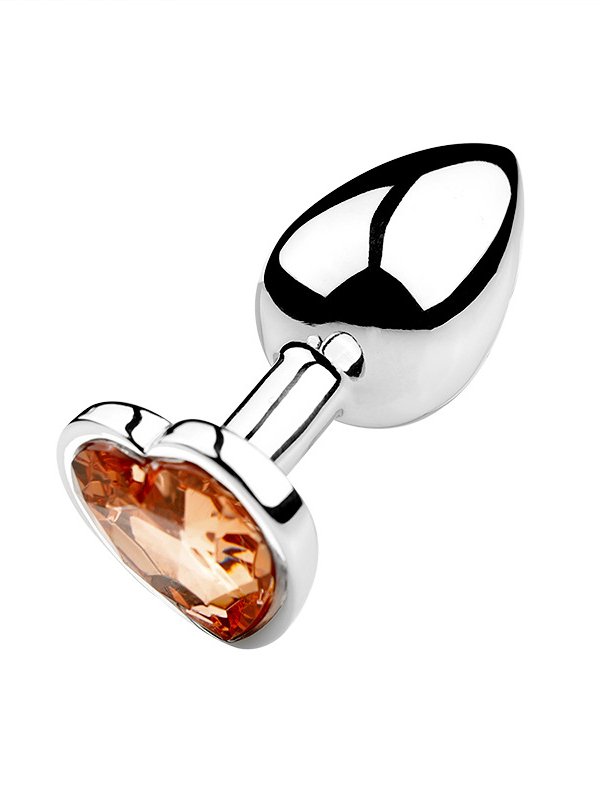 Anal plugs with heart-shaped drill pieces-GOLD-L Anal plug with heart-shaped drill pieces