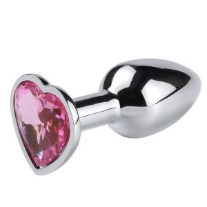 Anal plugs with heart-shaped drill pieces-PINK-M Anal plug with heart-shaped drill pieces