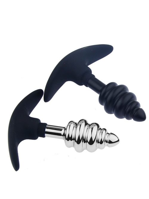 Anal plug with a Black silicone base or suction cup