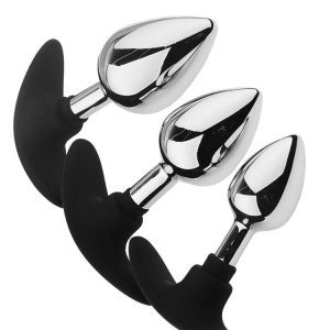 Anal plug with a Black silicone base or suction cup