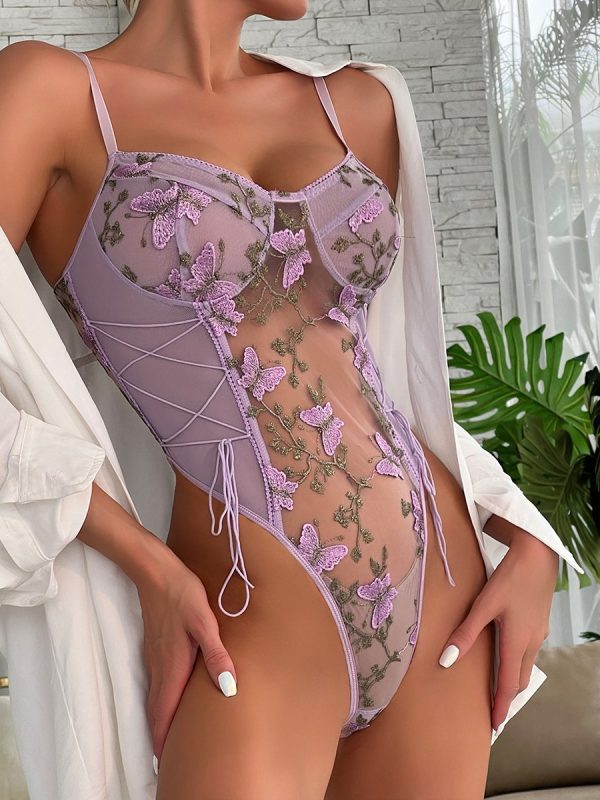 Butterfly See-through One-piece Lingerie