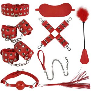 Charm Bondage Set-9 pcs Unleash your desires with the Charm Bondage Set - 9 pcs, designed for those seeking to explore the exhilarating world of bondage with both style and safety.