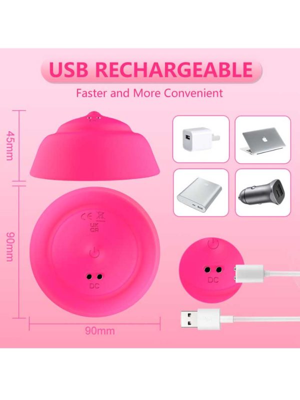 Round remote control vibrator designed for breast stimulation