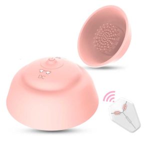 Round remote control vibrator designed for breast stimulation