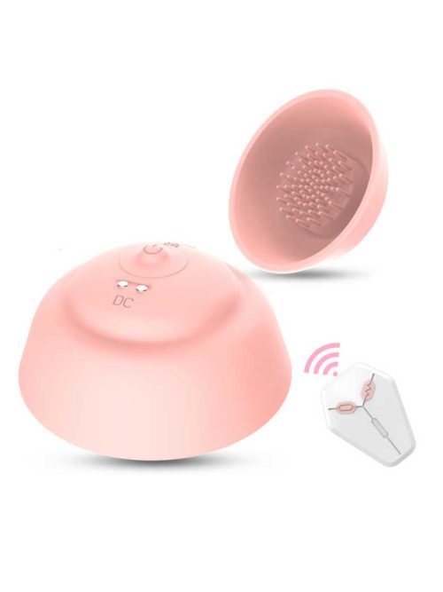 Round remote control vibrator designed for breast stimulation