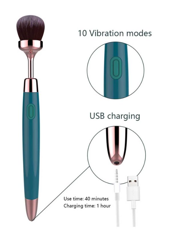 Cute-Brush-Clitoral-Vibrator-02 Brush-shaped clitoral vibrator designed for gentle stimulation
