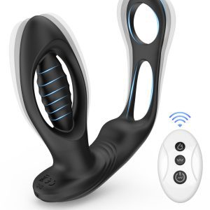 Vibrating anal plug with a cock ring for enhanced pleasure and support