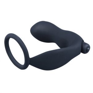 Vibrating anal plug with a cock ring for enhanced pleasure and support