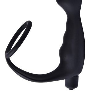 Vibrating anal plug with a cock ring for enhanced pleasure and support