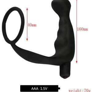 Vibrating anal plug with a cock ring for enhanced pleasure and support