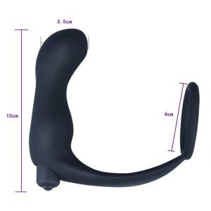 Vibrating anal plug with a cock ring for enhanced pleasure and support
