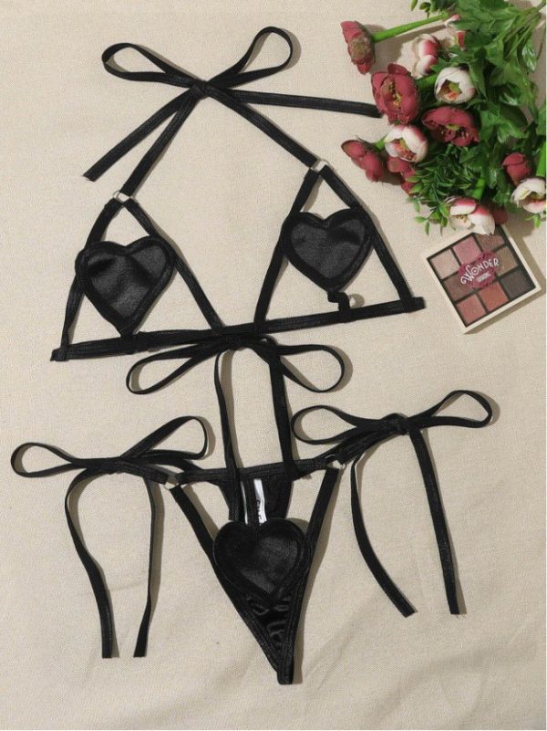Heart Hollow Out Bikini Lingerie
