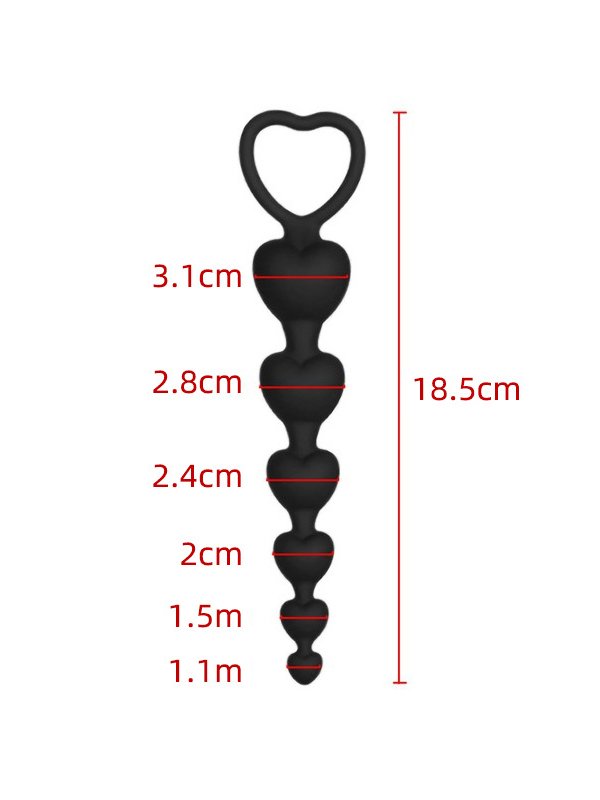 Heart Shaped Pull Bead Anal Plug-01 Heart Shaped Pull Bead Anal Plug