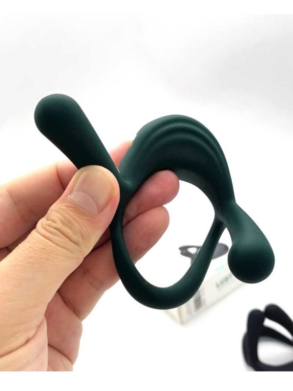 Black triple ring cock ring designed for enhanced pleasure and stamina