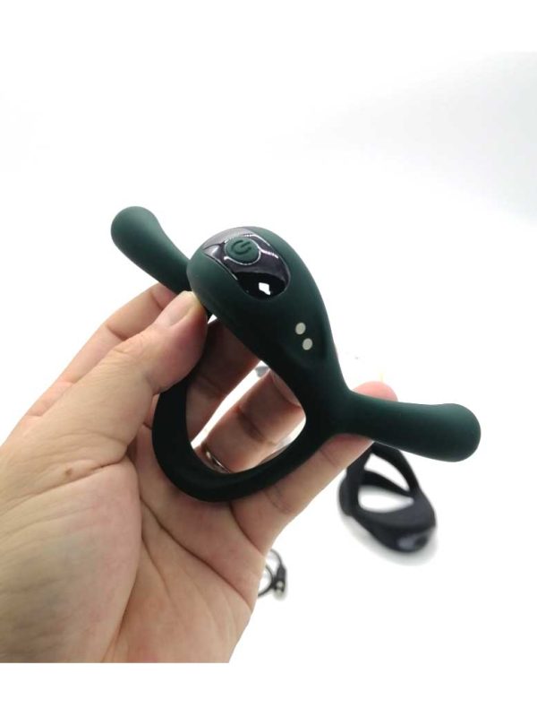 Black triple ring cock ring designed for enhanced pleasure and stamina