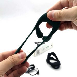 Black triple ring cock ring designed for enhanced pleasure and stamina